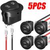 Провод для переключения передач автомобиля DC12V-24V ON/OFF, круглый кулисный переключатель для лодки, 2-контактный кнопочный переключатель SPST для автомобилей, автофургонов, лодок