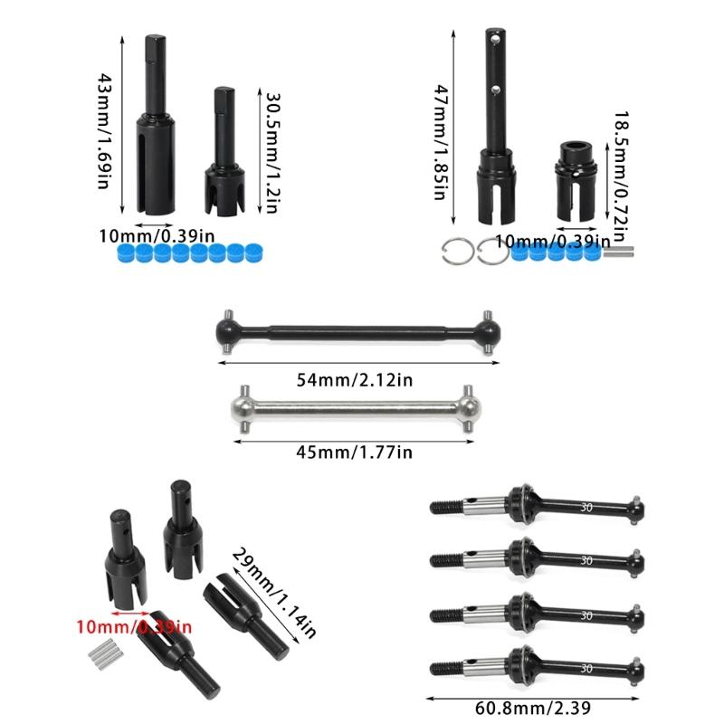 High Performances Universal Joints Darive Shafts for 1/10 Scale Model Car Simulated Car Joint Cup Upgrades