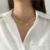 Sexy Cool Clavicle Chain Necklace Double Layer Thin Choker Pendant Snake Chain Necklace  For Women