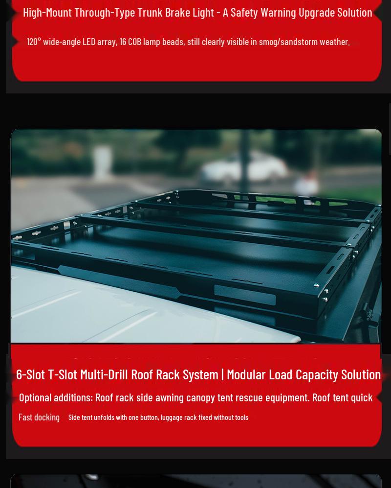 F150 15-20 Three-Fold Full-Height Truck Bed Canopy Cover for Off-Road Modification