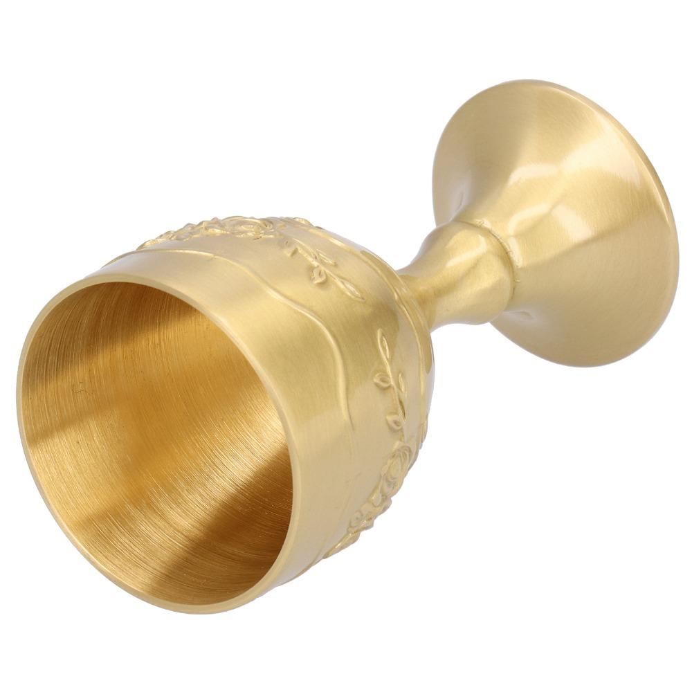 Engraved Flower Vintage Chalice Embossed Rose Wine Goblet Brass Goblet Party Supplies