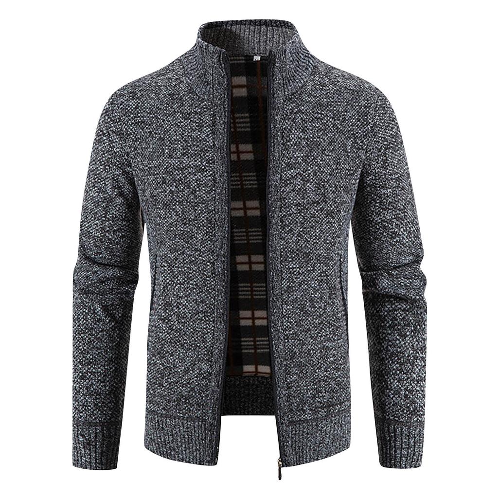 And Winter Men's Fashion Loose Cardigan Warm Jacket Sweater Stand Collar Knitting Coat