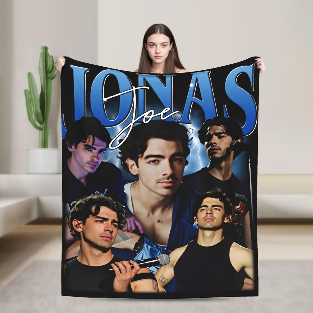 Joe Jonas  Plush Blanket Boy Girl J-Jonas Brothers  Flannel Throw Blanket For Couch Chair Sofa Bed Soft Warm Quality Bedspread