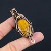 Unique Tiger Eye Gemstone Handmade Pure Copper Wire Wrapped Pendant Jewelry