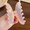 Elegant Snowflake Shark Clip Contrast Color Acrylic Hair Claw Iridescent Hair Claw  Girls