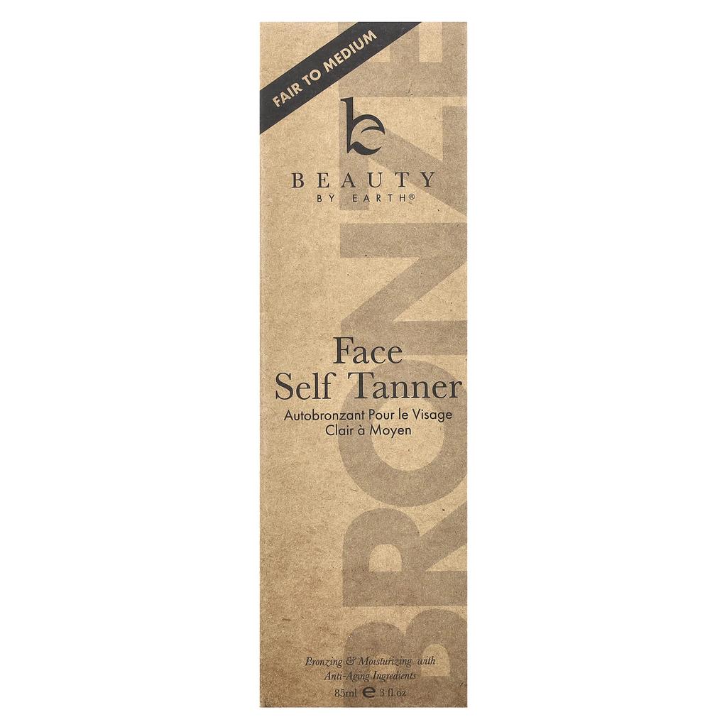 Beauty By Earth Автозагар для лица, средний тон кожи, 3 жидких унции (85 мл)