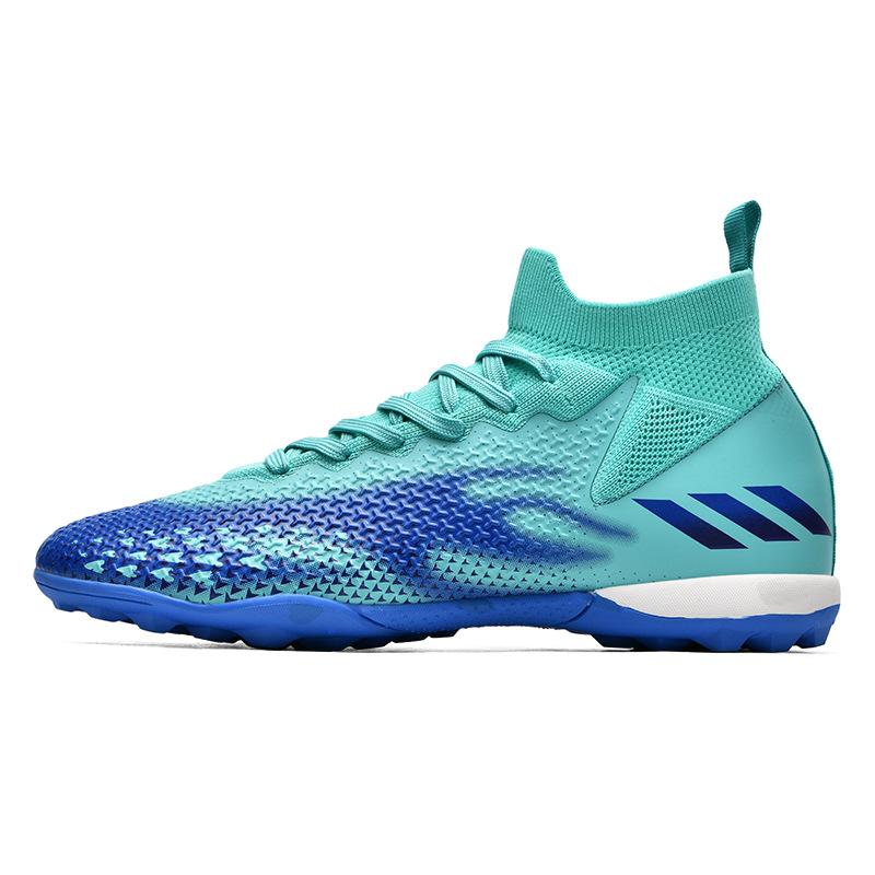Новые футбольные бутсы мужские высокие с длинными шипами бесшовные из летучего трикотажа с поломанными шипами мужские и женские для молодежных тренировок и игр