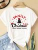 (Asian Size) New Year T Clothing Short Sleeve T-shirts  Print Merry Christmas Letter 90s Trend Cute O-neck Women's Top Fashion Holiday Graphic Tee