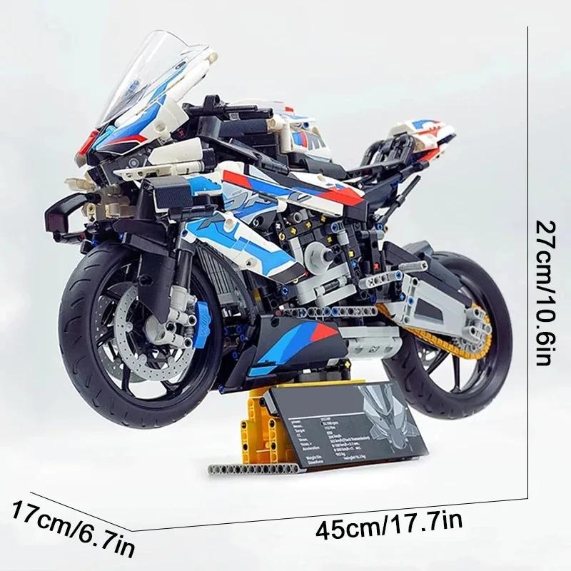 Набор строительных блоков модели мотоцикла 1000 RR, 1920 деталей, игрушки MOC, подарок на Рождество и Пасху для детей или взрослых
