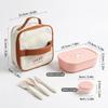 Cute Plastic Divided Lunch Box For Kids Students Portable Sealed Detachable 3 Grids Fruit Salad Food Container Microwave Safe