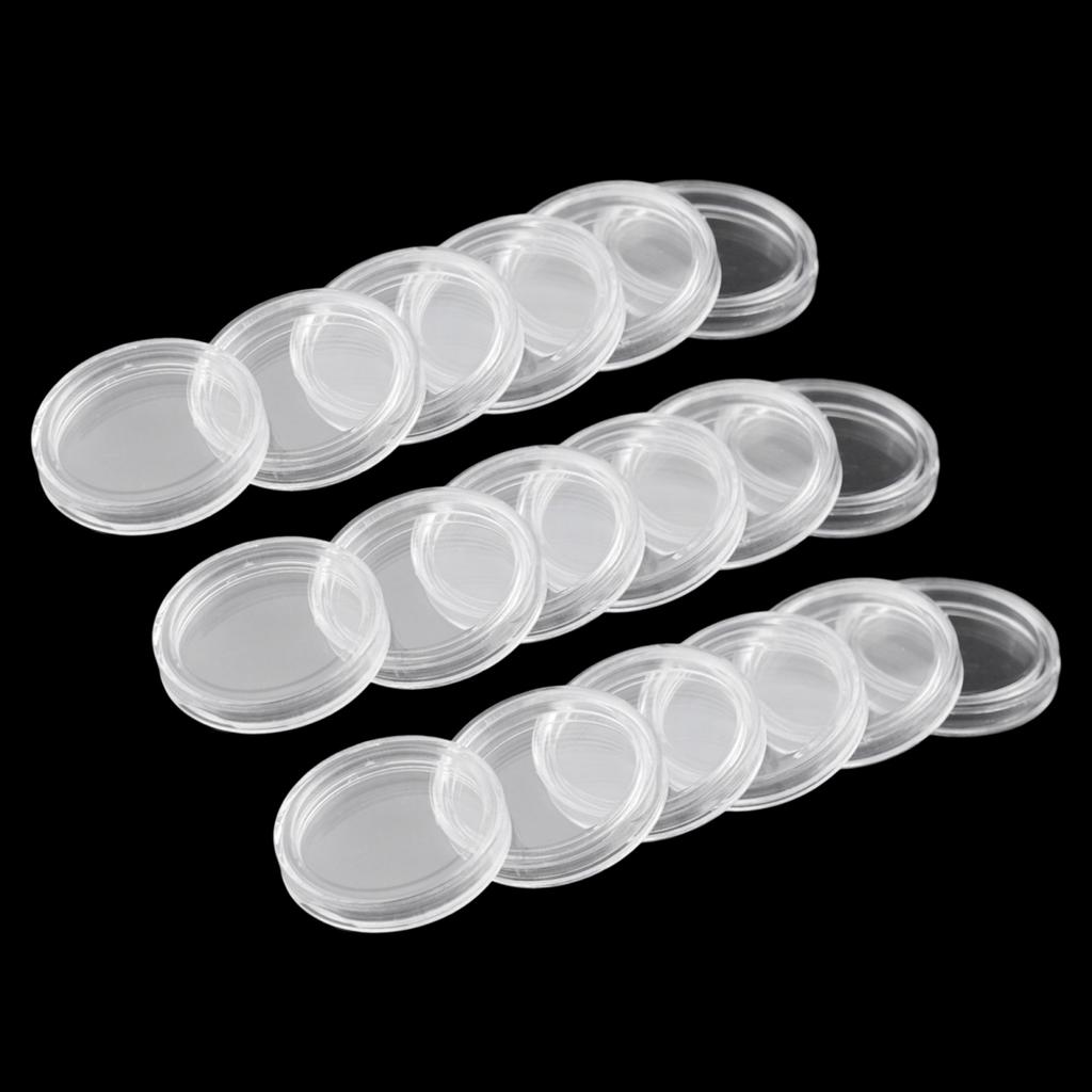 Coin Capsule Protection Supplies 100pcs Containers 23mm Plastic Holders