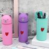 Yousheng Stand Up Pen Case Bear Shape Silicone Storage Box Animal Inspired Design Zipper Closure Gadgets Cosmetics Organizer
