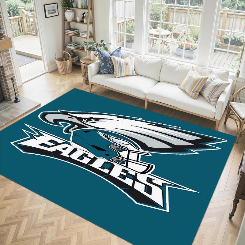 Дизайн Philadelphia Eagles Кристальный Велюровый Ковер Уютный Не?Нескользящий ковер с принтом для спальни, гостиной, прихожей