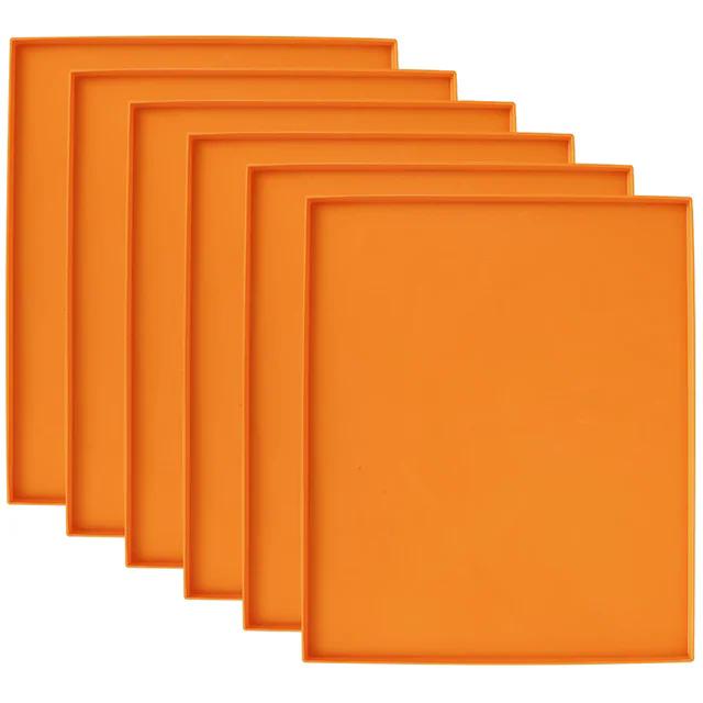 6PCS Silicone Dehydrator Sheets Dehydrator Mats with Edge Non-stick Baking Tray for Fruits Meat Vegetables Kitchen Accessories