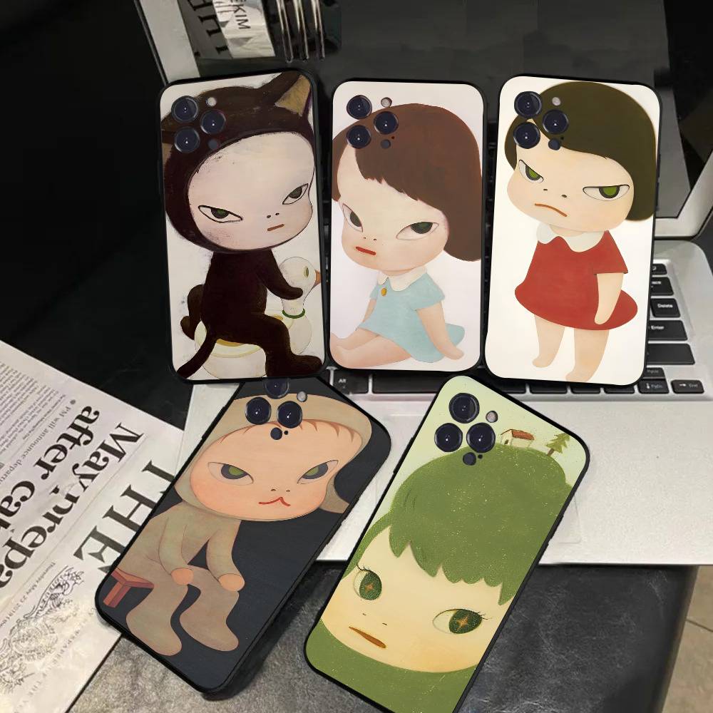 Чехол для телефона Yoshitomo Nara Силиконовый Мягкий Для IPhone 17 Air 16 15 14 13 12 11 Plus Pro Max Plus