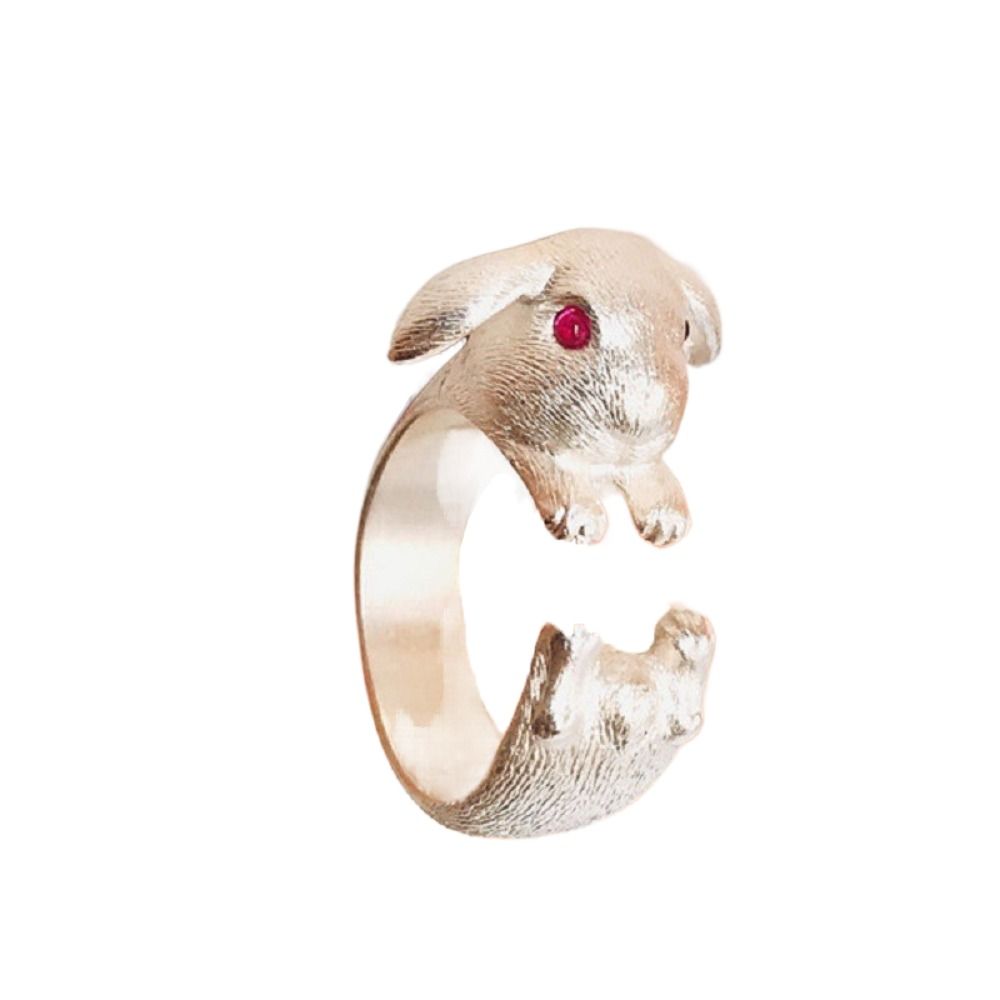 Кольцо на палец, кольцо на фалангу, регулируемое женское кольцо, праздничное украшение, кольцо с животным кроликом, кольцо в корейском стиле