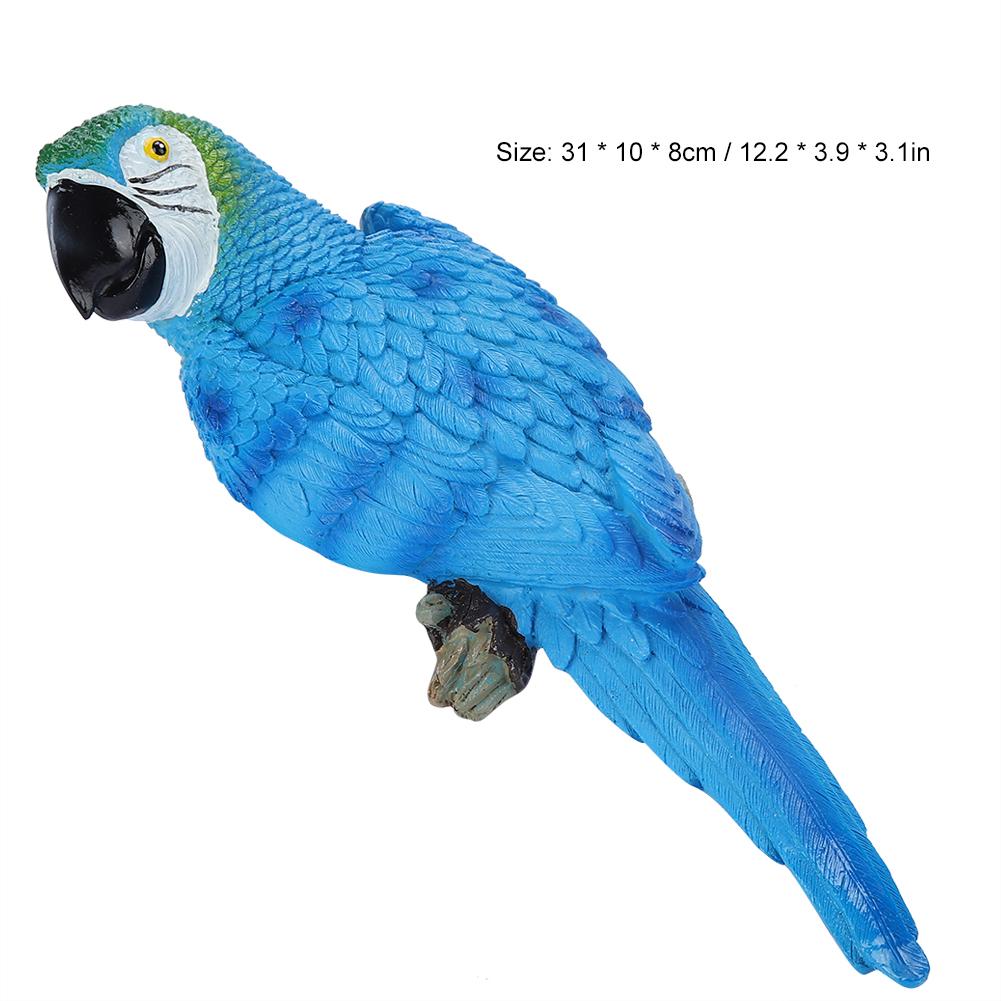 Смола Реалистичная Птица Украшение Фигурка Попугай Модель Игрушка Садовая Скульптура Настенный Декор Синий Справа?