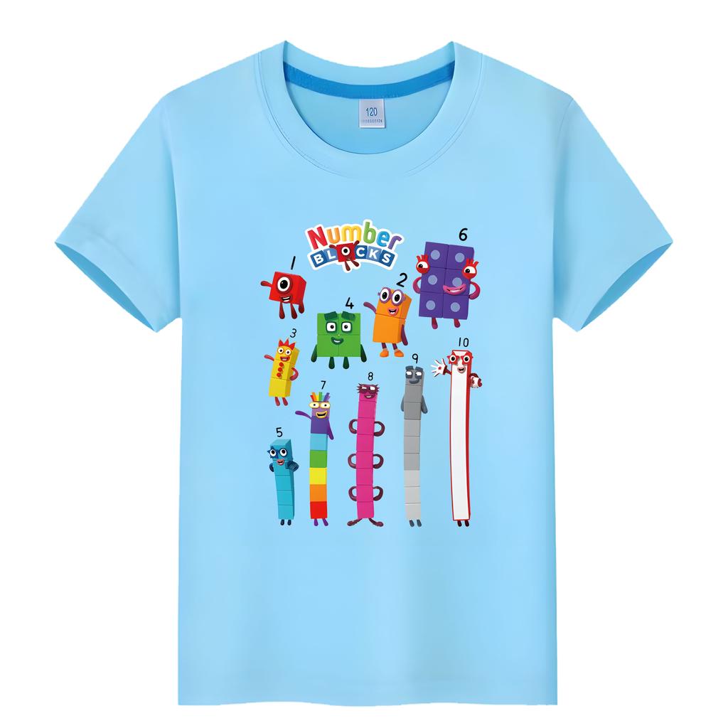 Развивающие мягкие цифровые блоки Цифровые блоки Детская футболка для отдыха Хлопковые футболки для мальчиков Топы с короткими рукавами для девочек y2k детская одежда футболка для детей