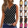 Женский жилет Модный Повседневный Без рукавов Маленький V-образный вырез Ретро Принтованная футболка Верхняя одежда Жилет Сексуальный