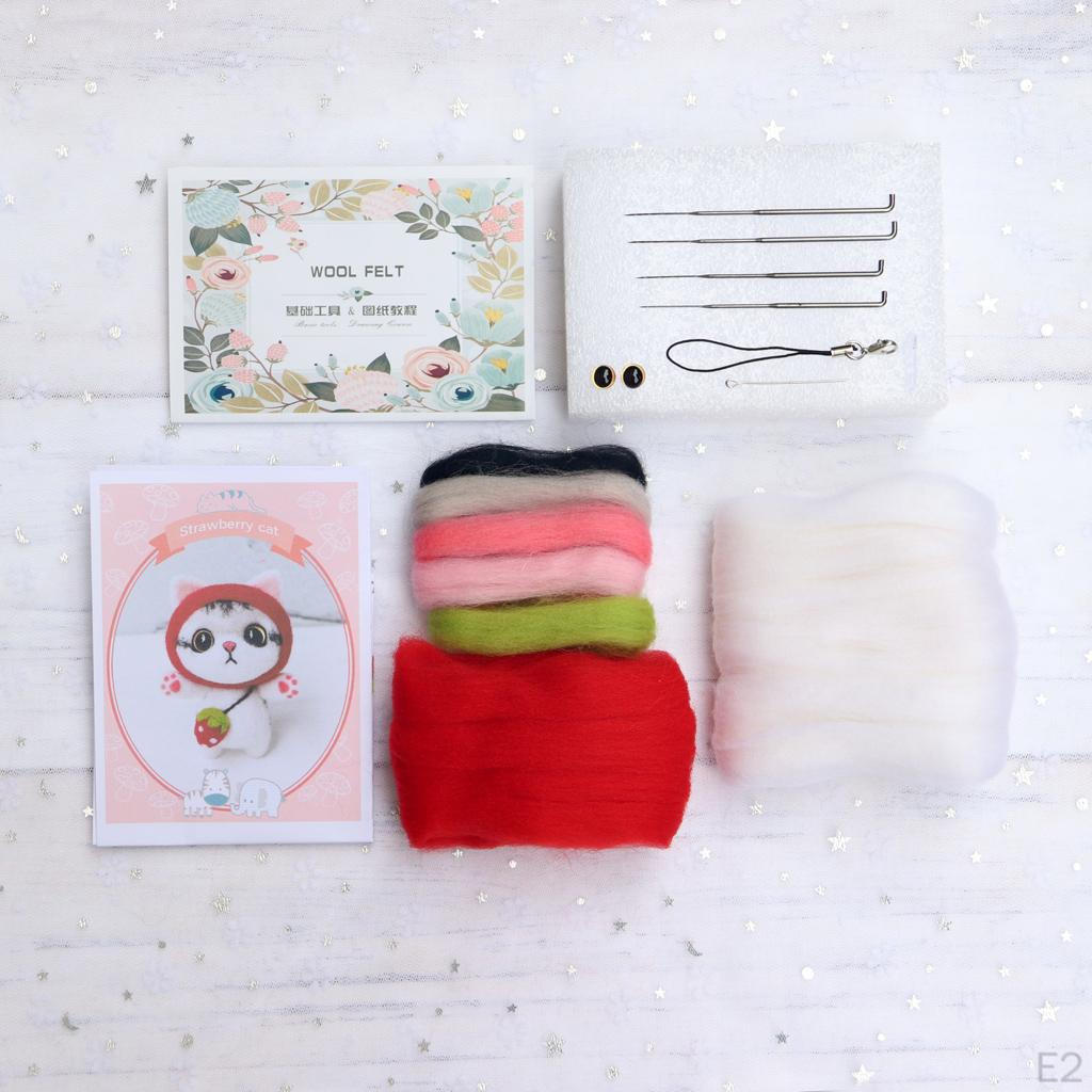 Felting Kit - Wool Roving Tools Set Kits Beginners Starter Craft