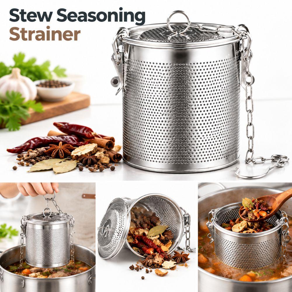 Perforated Spice Strainer Basket With Lid Seasoning Ball New Soup Strainer Bag for Stewing