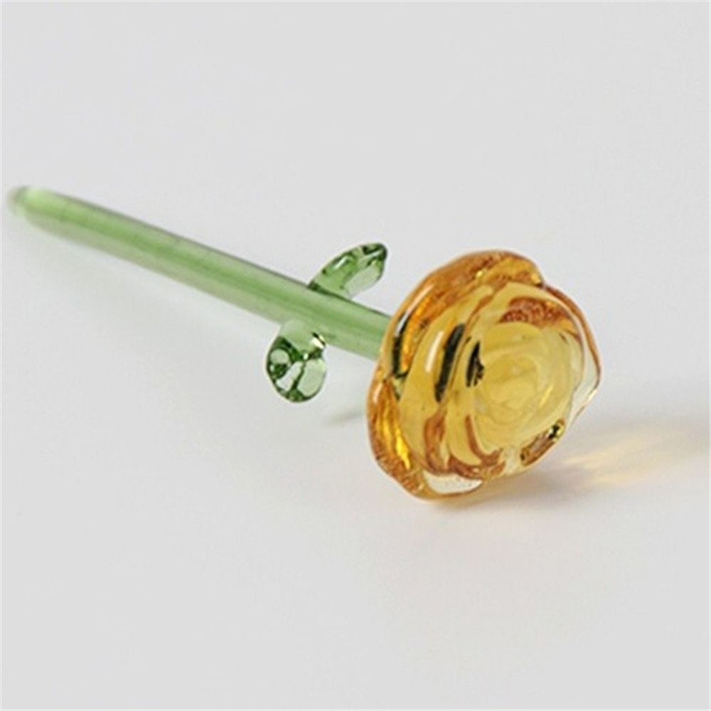 Colored Glaze Glass Flower Decor Handcrafted Floral Sculpture Home Room Decoration