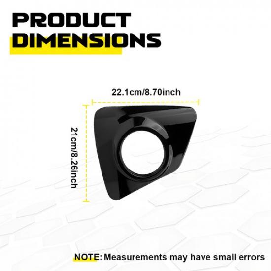 For Toyota Corolla S 2014-2016 Front Fog Light Bezel Glossy Black Cover Set-Of-2