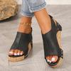 Comfortable Women's Platform Sandals with Open Toe and Slingback Wedge for Summer Vacation