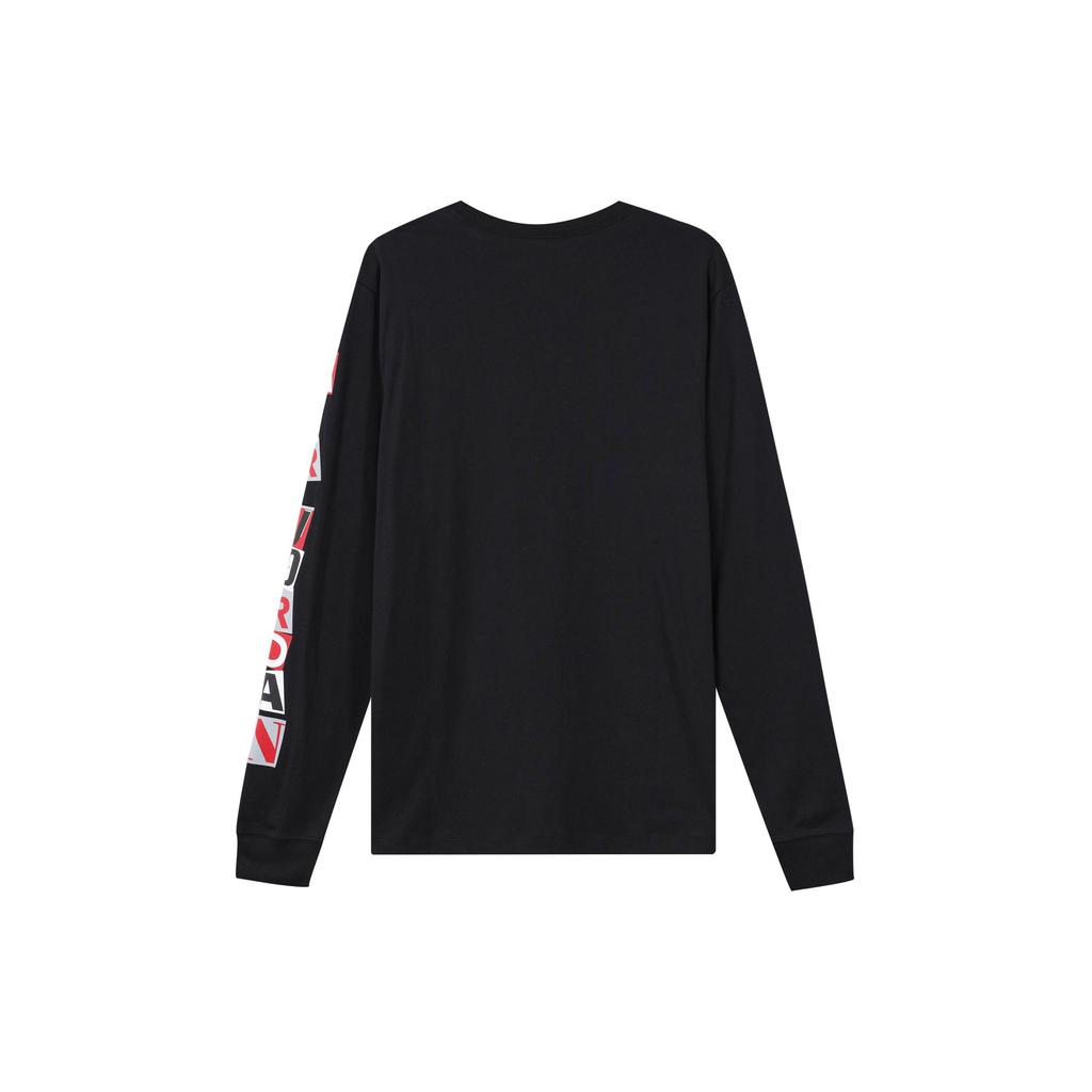 Jordan Спортивная повседневная футболка с круглым вырезом и длинным рукавом с принтом, мужские топы, черные FD7018-010