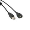 Черный USB 2.0 кабель-удлинитель для высокоскоростной передачи данных с разъемами «папа-мама» с магнитным кольцом и экранированием из чистой меди