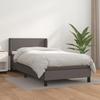 3130647 vidaXL Divan Bed with Mattress Grey 100x200 Cm Faux Leather