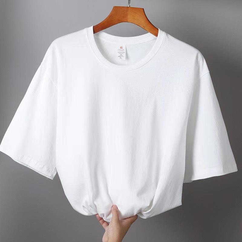 Футболка с короткими рукавами из плотного хлопка, мужская свободная однотонная нижняя рубашка, летняя футболка для мужчин и женщин