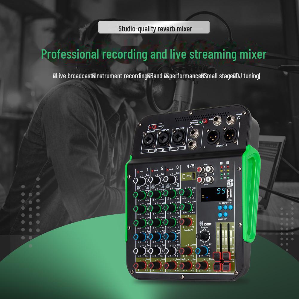 5-Channel Mixer with 99 DSP Digital Effects, Perfect for KTV Recording Studio Reverberation.