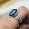 Натуральный лабрадорит из стерлингового серебра 925 пробы, ювелирные изделия ручной работы из драгоценных камней, кольцо ручной работы, эффектные ювелирные изделия