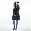 Big goose scissors down jacket Canadian women's medium and long coat hooded fox fur collar thickened jacket