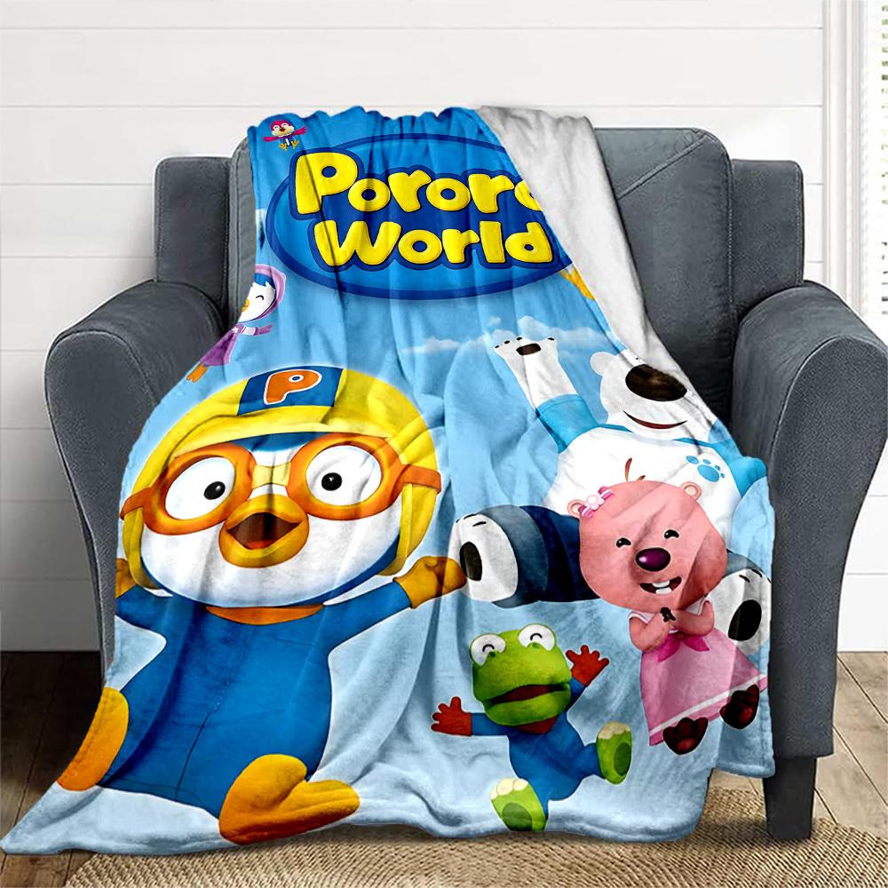 1 шт. Плед Pororo Adventure для улицы, легкий, фланелевый, мягкий и теплый, для использования в любое время года, для дивана, улицы, кемпинга, гостиной051