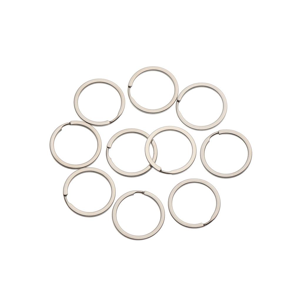 10Pcs/Pack New Pocket Clasps Chain Loop Stainless Steel Split Key Ring Keychain