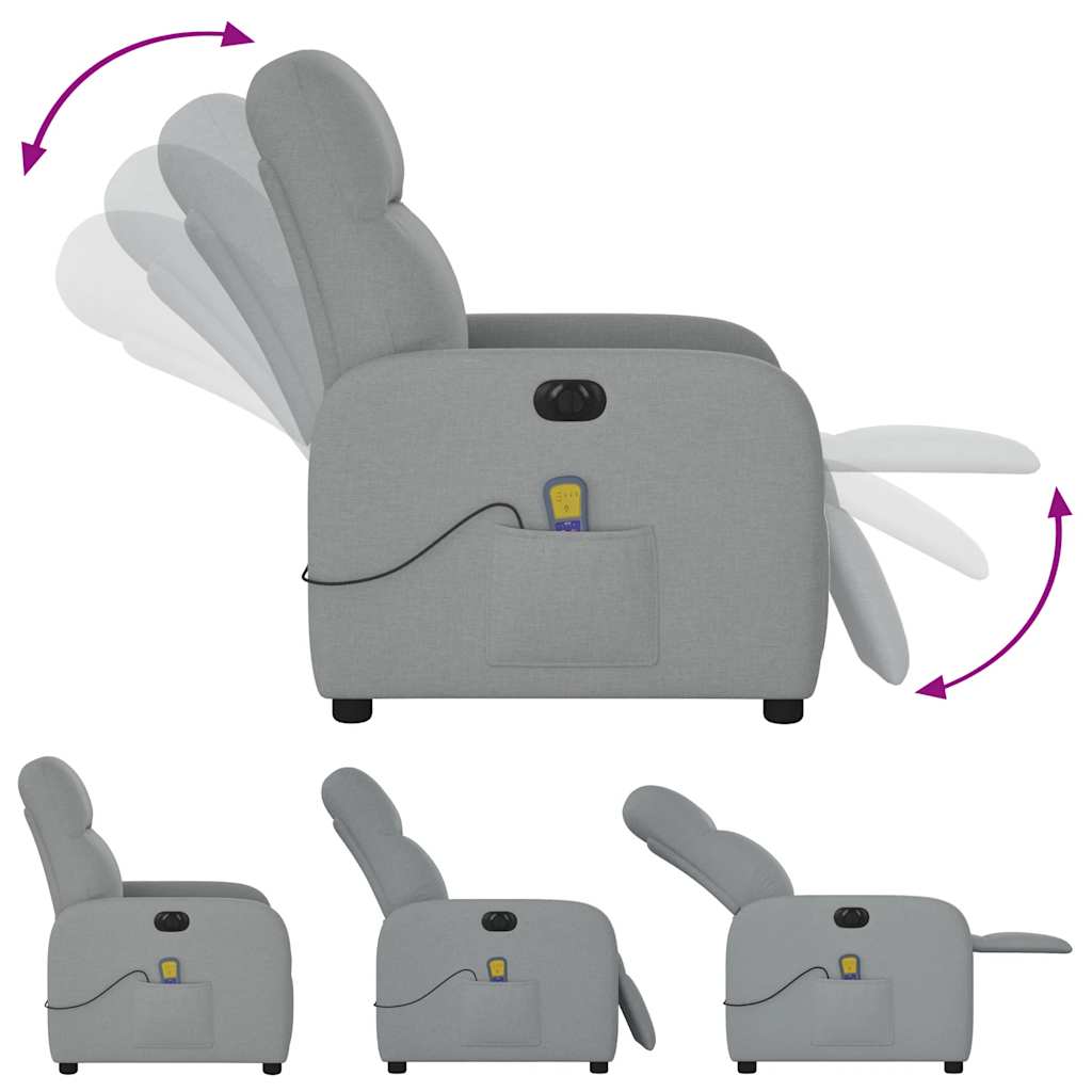 Electric Massage Chair Light Grey Fabric