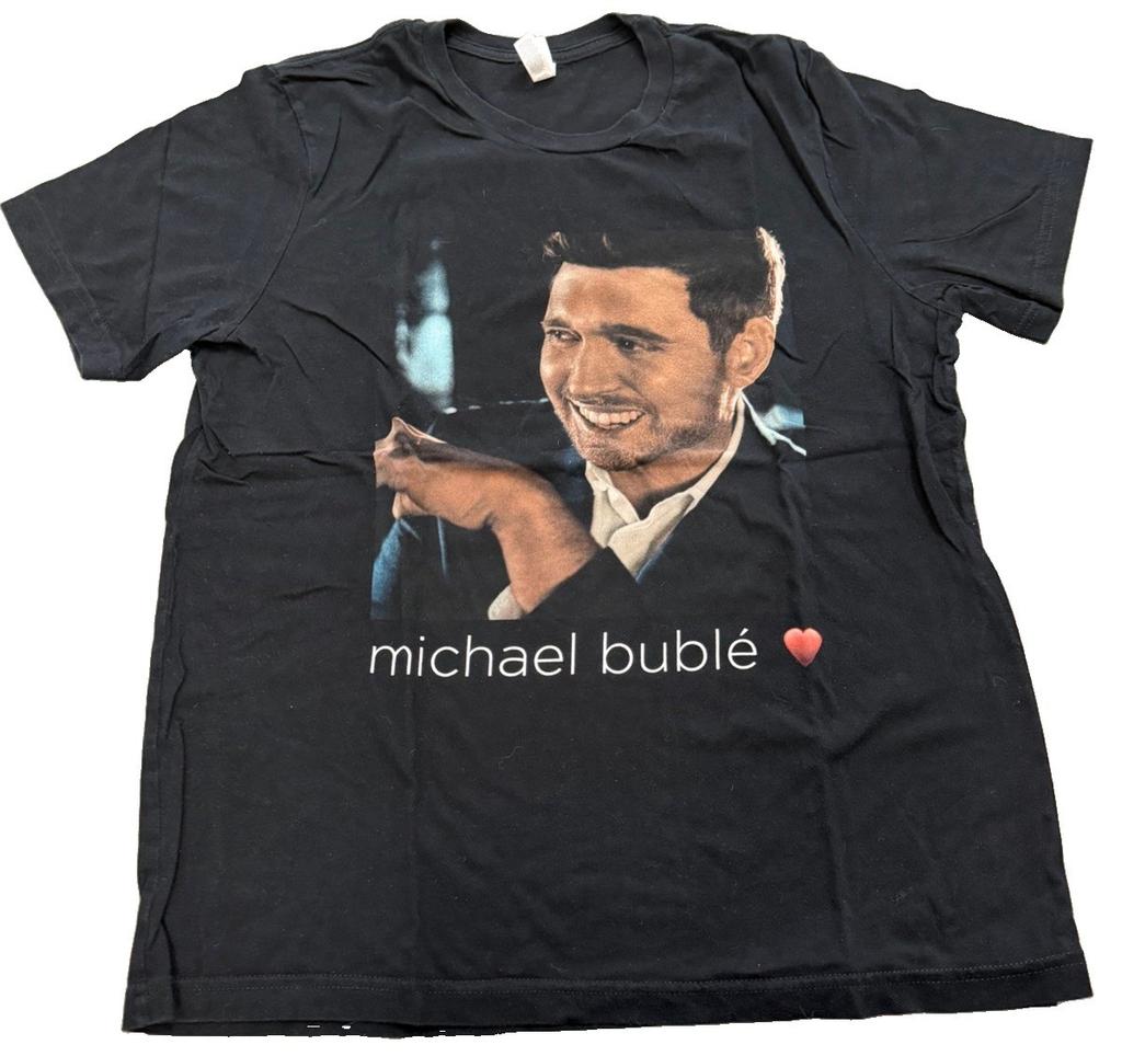 Michael Bublé 2019 Tour T-Shirt Black Double Sided Concert Dates Size XL Unisex T-Shirt