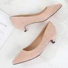 Spring High Heels New Cashmere Women's Shoes Work Shoes Women's Black Pointed Low Heels Women's Stiletto