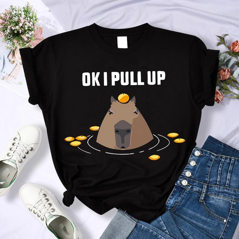 Cute Capybara Clothing T-Shirt Unisex Vintage Cartoon T Shirt FeUnisex Casual Anime Top Tees T Shirt Unisexga Unisex Graphic Tee Tops
