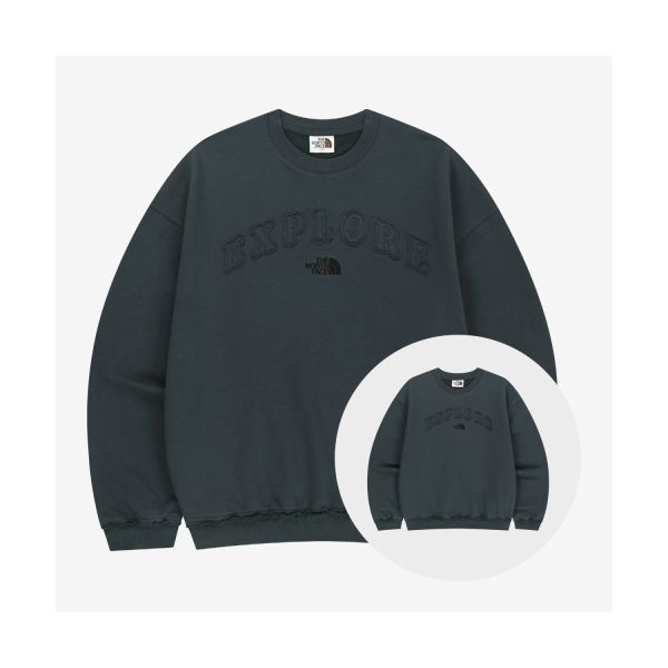 The North Face Explore Letter Round Neck Pullover Long Sleeve Loose Sweatshirt Unisex sweatshirt NM5MS08J