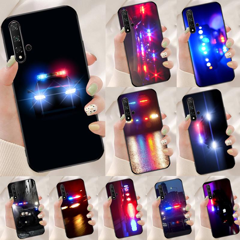 Световые полицейские машины ночью для Huawei Nova 12i 12s 7i 8i 11i 9 10 SE Y90 Y60 Y70 Y72 Y61 Y91 P30 P40 Lite P60 Pro Чехол