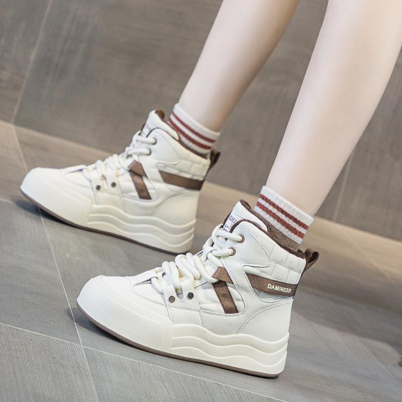 Fashion Thick Velvet High-Top Sneakers for Women, Warm Shoes, Winter Fashion, New