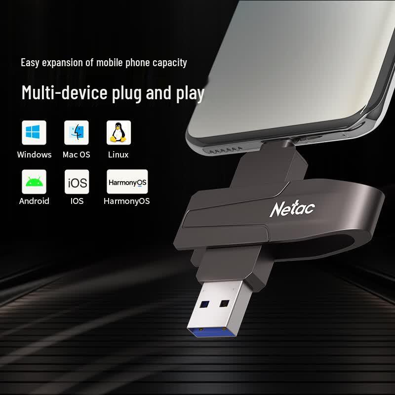 Netac US8 USB 3.2 Type-C Флеш-накопитель SSD с двойным интерфейсом