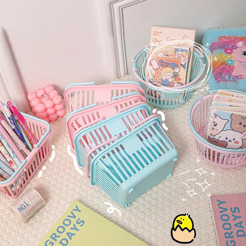 Новый пластиковый органайзер для корзин, портативный ящик для хранения покупок, настольный органайзер для игрушек, фруктов, канцелярских принадлежностей, домашние корзины для хранения