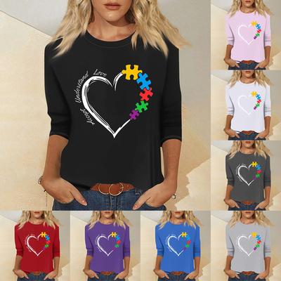 Женская мода повседневный свитер с семью рукавами и принтом ко Дню святого Валентина