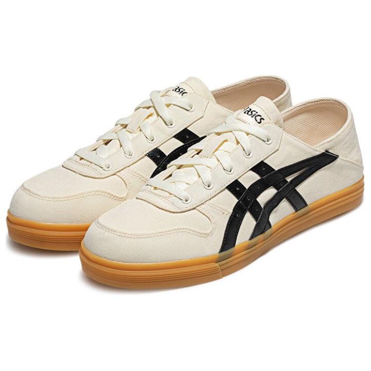 Asics Аарон Удобные Универсальные Низкие Кеды для Скейтбординга Унисекс Кроссовки Молочно-Белый Черный 1203A556-750