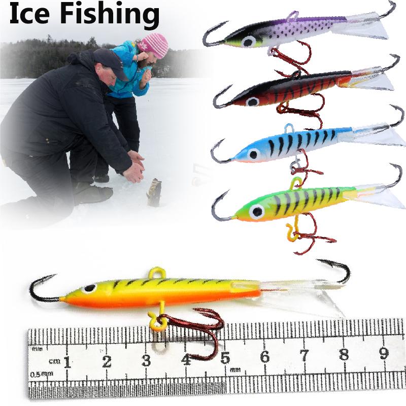 Ice Fishing Baits 2pcs Vertical Jigging Lures Winter Ice Balance Metal Lead Fishing Lures