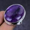 Ювелирное кольцо из стерлингового серебра 925 пробы с натуральным шалфейным аметистом, размер 9,5 O7a87